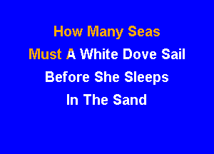 How Many Seas
Must A White Dove Sail

Before She Sleeps
In The Sand