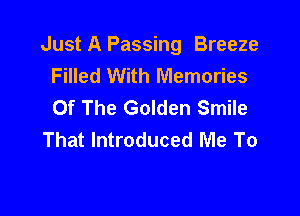 Just A Passing Breeze
Filled With Memories
Of The Golden Smile

That Introduced Me To