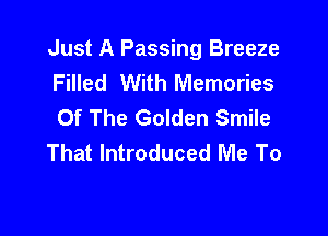 Just A Passing Breeze
Filled With Memories
Of The Golden Smile

That Introduced Me To