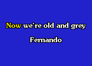 Now we're old and grey

Fernando