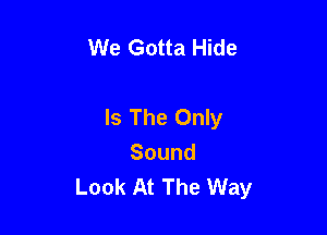 We Gotta Hide

Is The Only

Sound
Look At The Way