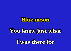 Blue moon

You knew just what

I was there for