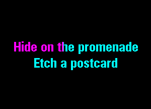 Hide on the promenade

Etch a postcard