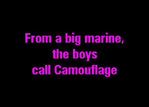 From a big marine,

the boys
call Camouflage