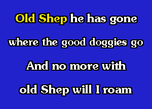 Old Shep he has gone

where the good doggies go
And no more with

old Shep will I roam