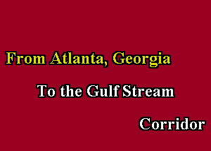 From Atlanta, Georgia

To the Gulf Stream

Corridor