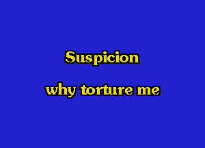 Suspicion

why torture me