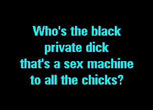 Who's the black
private dick

that's a sex machine
to all the chicks?