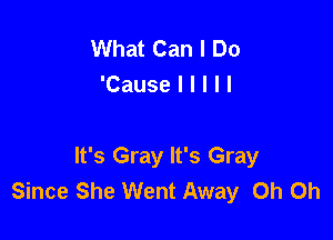 What Can I Do
'Cause I I l l l

It's Gray It's Gray
Since She Went Away Oh Oh