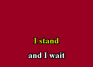 I stand

and I wait