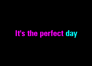 It's the perfect day