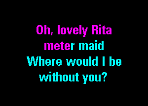 0h, lovely Rita
meter maid

Where would I be
without you?