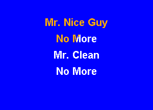 Mr. Nice Guy
No More
Mr. Clean

No More