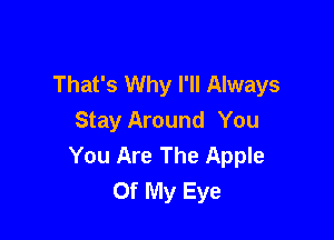 That's Why I'll Always

Stay Around You
You Are The Apple
Of My Eye