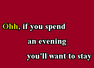 01111, if you spend

an evening

you'll want to stay