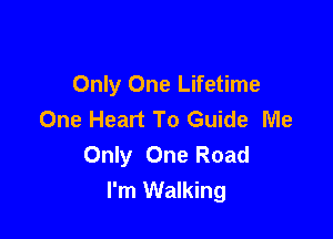 Only One Lifetime
One Heart To Guide Me

Only One Road
I'm Walking