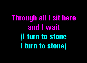Through all I sit here
and I wait

(I turn to stone
I turn to stone)