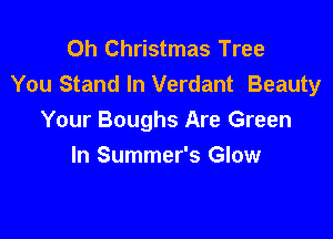 Oh Christmas Tree
You Stand In Verdant Beauty

Your Boughs Are Green
In Summer's Glow