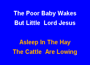 The Poor Baby Wakes
But Little Lord Jesus

Asleep In The Hay
The Cattle Are Lowing