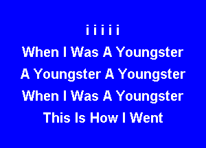 When I Was A Youngster

A Youngster A Youngster
When I Was A Youngster
This Is How I Went