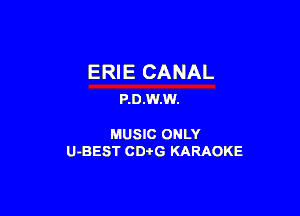 ERI E CANAL
P.0.W.W.

MUSIC ONLY
U-BEST CDtG KARAOKE