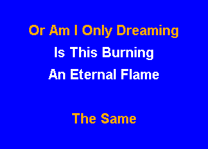 Or Am I Only Dreaming

Is This Burning
An Eternal Flame

The Same