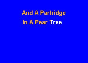 And A Partridge
In A Pear Tree