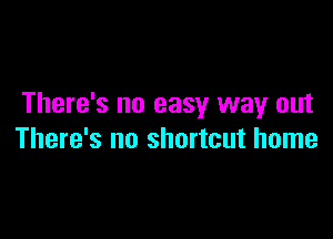 There's no easy way out

There's no shortcut home