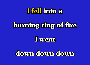 lfell into a

burning ring of fire

I went

down down down