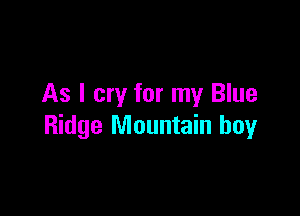 As I cry for my Blue

Ridge Mountain boy