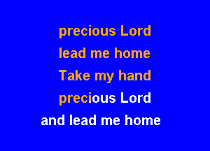 precious Lord
lead me home
Take my hand

precious Lord
and lead me home