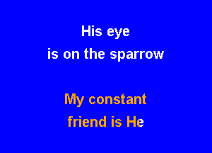 His eye

is on the sparrow

My constant
friend is He