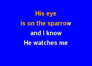 His eye

is on the sparrow

and I know
He watches me