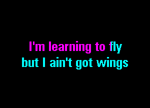 I'm learning to fly

but I ain't got wings