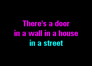 There's a door

in a wall in a house
in a street
