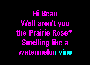 Hi Beau
Well aren't you

the Prairie Rose?
Smelling like a
watermelon vine