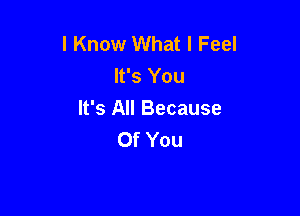 I Know What I Feel
It's You

It's All Because
Of You