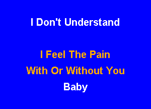 I Don't Understand

I Feel The Pain

With Dr Without You
Baby