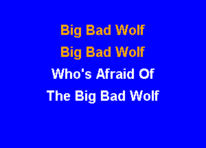 Big Bad Wolf
Big Bad Wolf
Who's Afraid Of

The Big Bad Wolf