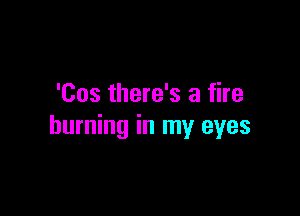 'Cos there's a fire

burning in my eyes
