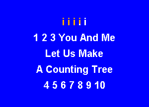 1 2 3 You And Me
Let Us Make

A Counting Tree
4 5 6 7 8 9 10