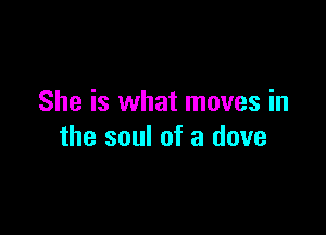 She is what moves in

the soul of a dove