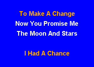 To Make A Change
Now You Promise Me
The Moon And Stars

I Had A Chance