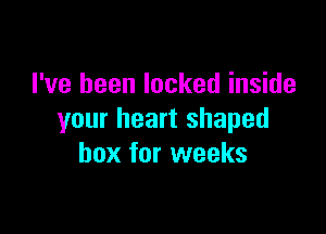 I've been locked inside

your heart shaped
box for weeks