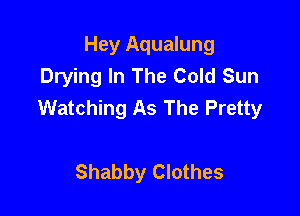 Hey Aqualung
Drying In The Cold Sun
Watching As The Pretty

Shabby Clothes