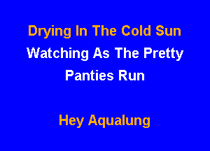 Drying In The Cold Sun
Watching As The Pretty
Panties Run

Hey Aqualung