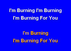 I'm Burning I'm Burning
I'm Burning For You

I'm Burning
I'm Burning For You