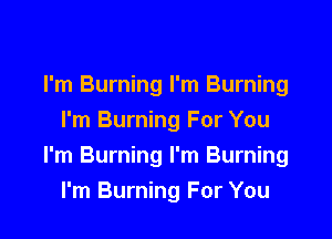 I'm Burning I'm Burning

I'm Burning For You
I'm Burning I'm Burning
I'm Burning For You