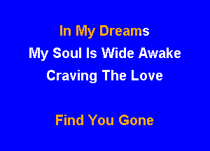 In My Dreams
My Soul Is Wide Awake

Craving The Love

Find You Gone