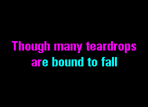 Though many teardrops

are bound to fall